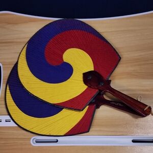 Vibrant Swirl Pattern Hand Fan Set Of 2